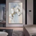 White Floral by Palette Knife flower wall decor texture